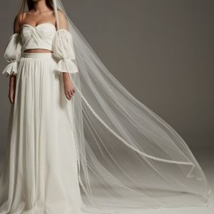 VERA WANG CATHEDRAL TULLE VEIL WITH SCALLOPED CROCHET TRIM